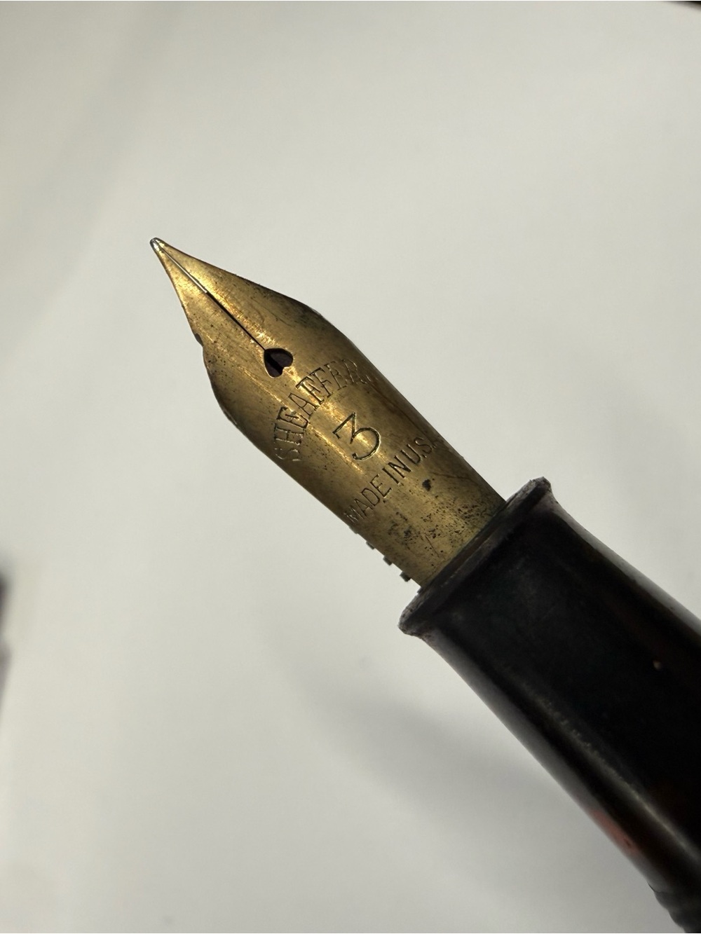 VTG Sheaffers Green Lifetime MOP Inlaid Fountain Pen - Picture 3 of 4